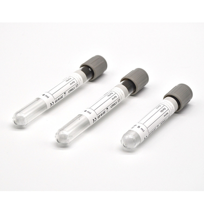 Customized Capacity Gray Top Disposable Vacuum Blood Collection Tube For Hospital