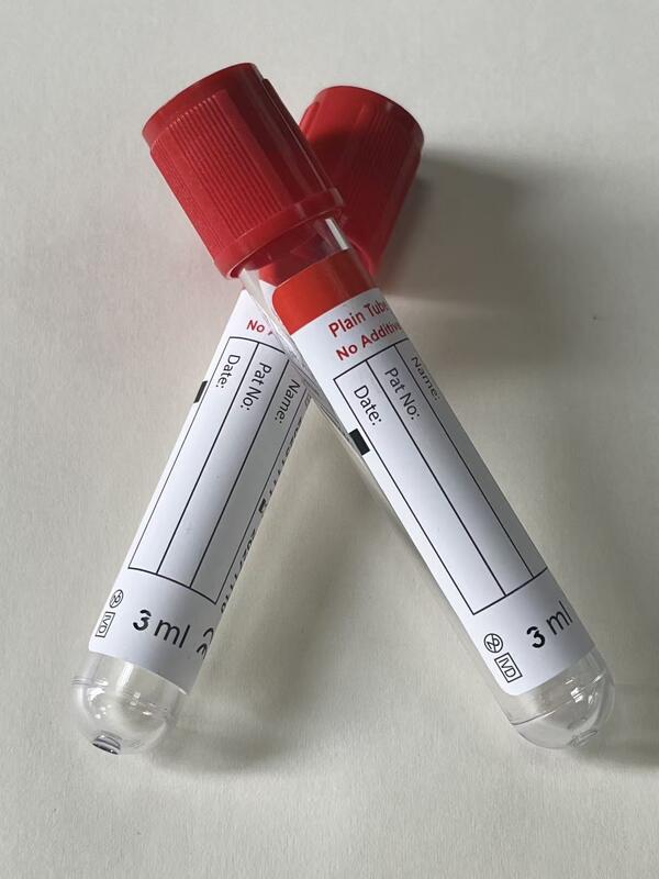 No Additive Vacuum Tubes (Red Top) for Clotted Blood Samples