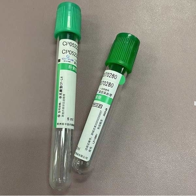 Μίας χρήσης πράσινα δείγματα πλάσματος σωλήνων ηπαρίνης για την κλινική βιοχημεία
