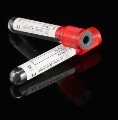 Ιατρικές προμήθειες 13*75mm 4ml κόκκινο σωλήνα συλλογής αίματος με κίτρινο χρώμα και ενεργοποιητή θρόμβου