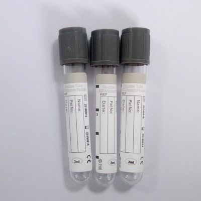 Γκρι φθοριούχο νάτριο (EDTA/ηπαρίνη νάτριο) 13*75mm2,3,4 ml σωλήνα λήψης αίματος υπό κενό για τον προσδιορισμό της τιμής γλυκόζης στο αίμα